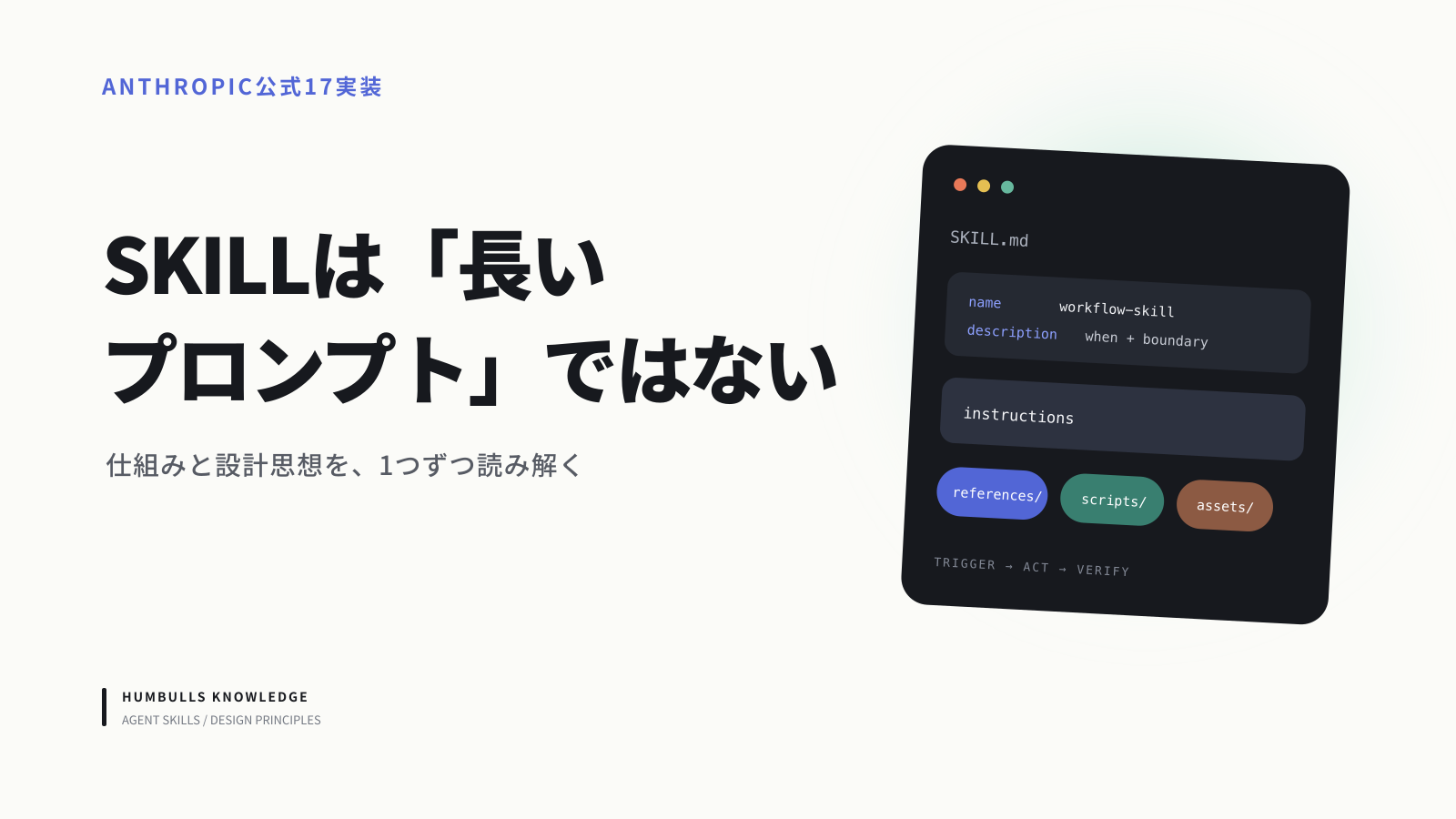 Anthropic公式Skills 17実装を解説 — Skill設計の原則