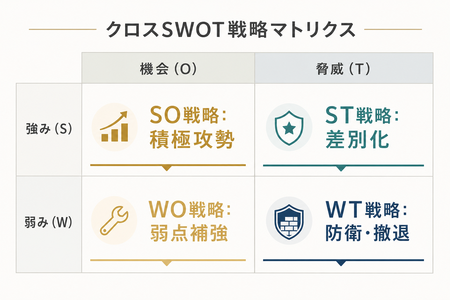 クロス SWOT 戦略マトリクス